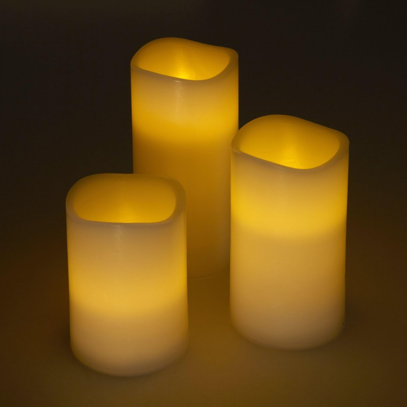 Real Wax Battery Operated Flameless LED Candles with Timer, 2