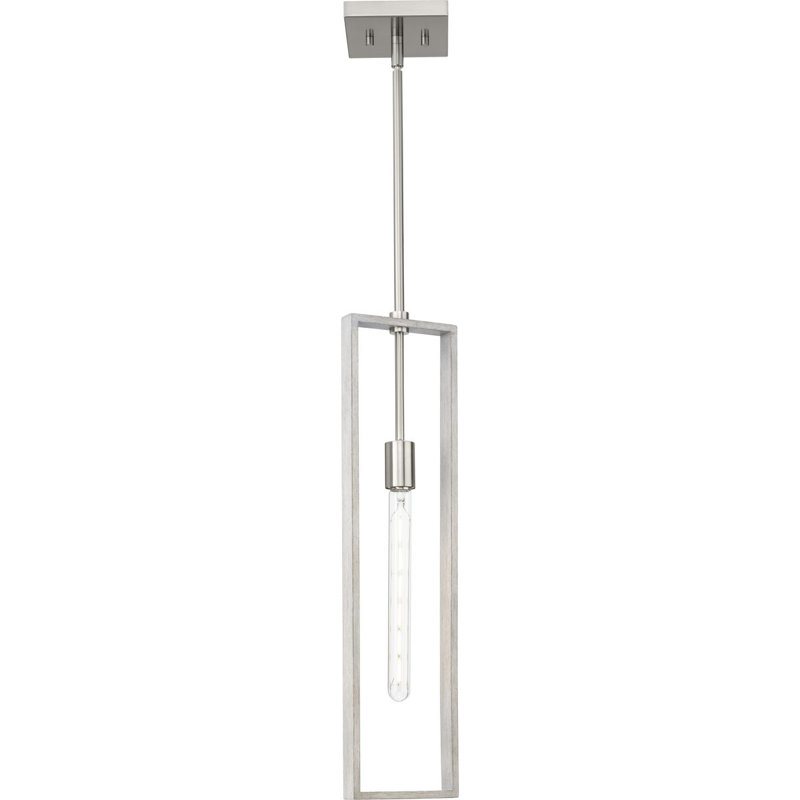 Boundary Brushed Nickel and Grey Washed Oak Pendant Light