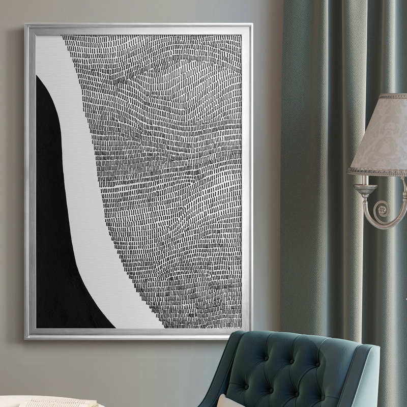 «Black and White Abstract I», reproduction de cadre photo sur toile, H 42,5 po x l 30,5 po x P 1 po, Argent