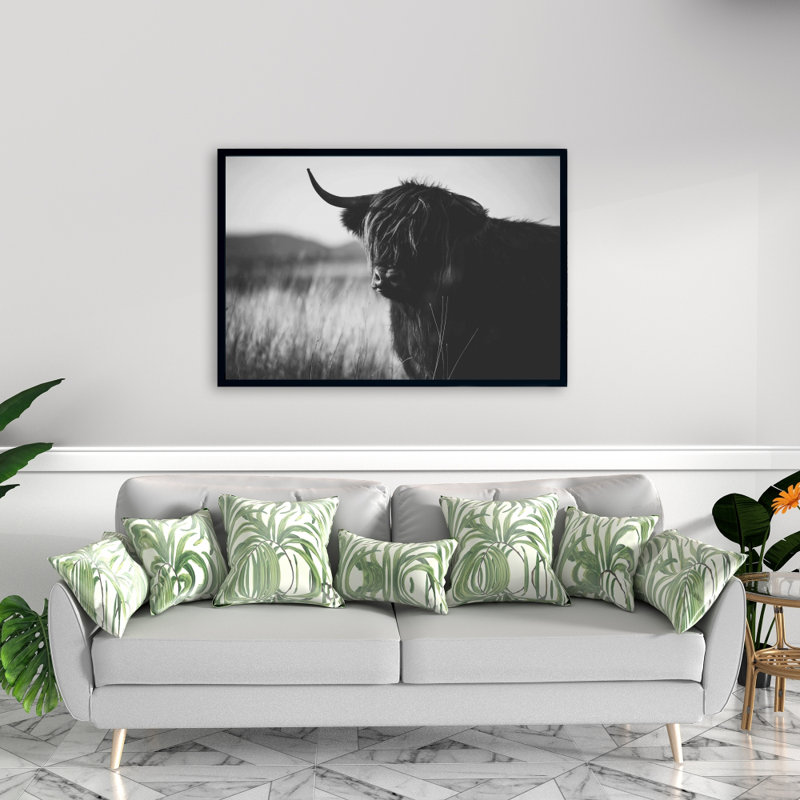 "Belle vache monochrome Highland" sur toile