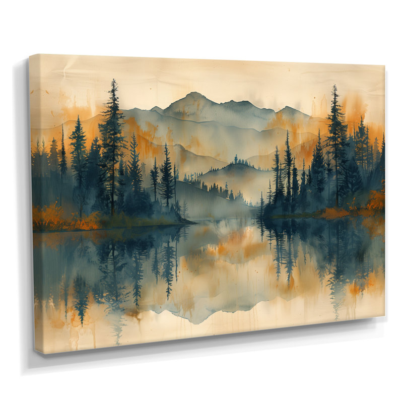«Green Green Sunrise Fog In The Forest II», impression d'art mural forêt, Toile tendue, H 30 po x l 40 po x P 1,5 po