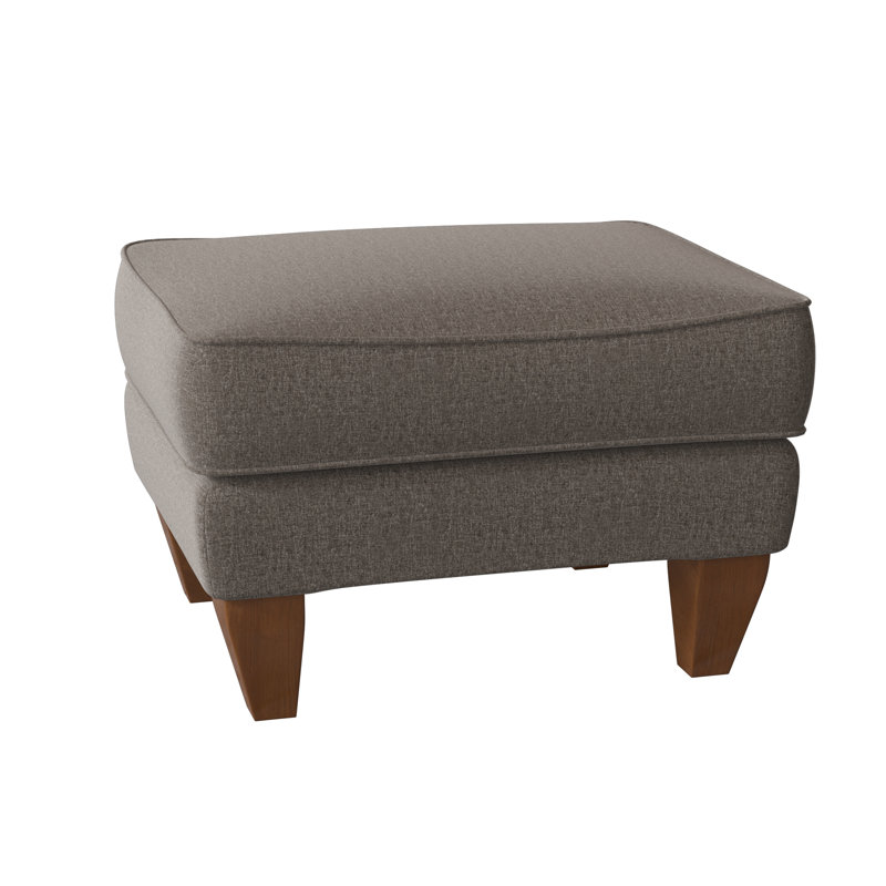 Artisan Upholstered Ottoman, Pecan, Craftwood 42 Gray Performance Chenille