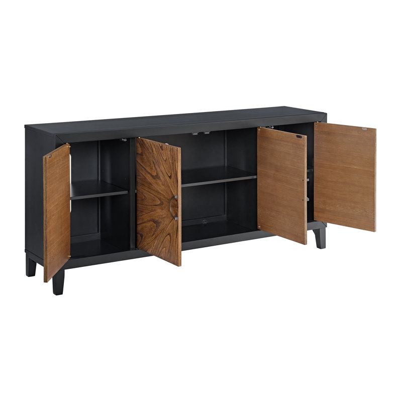 Buffet en bois Bodha, Noir / brun