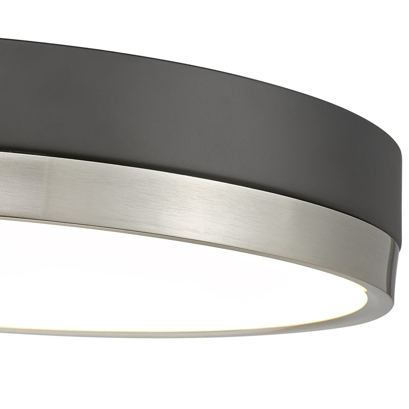 Plafonnier encastré 1 lumière Brexleigh en noir mat, Noir mat / nickel brossé