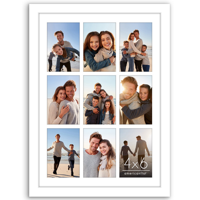 Cadre photo 14 x 20 photos - convient à neuf photos 4 x 6 ou à une photo 14 x 20, Blanc