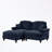 Chenille Loveseat with Flared Arms and ottoman-96757126