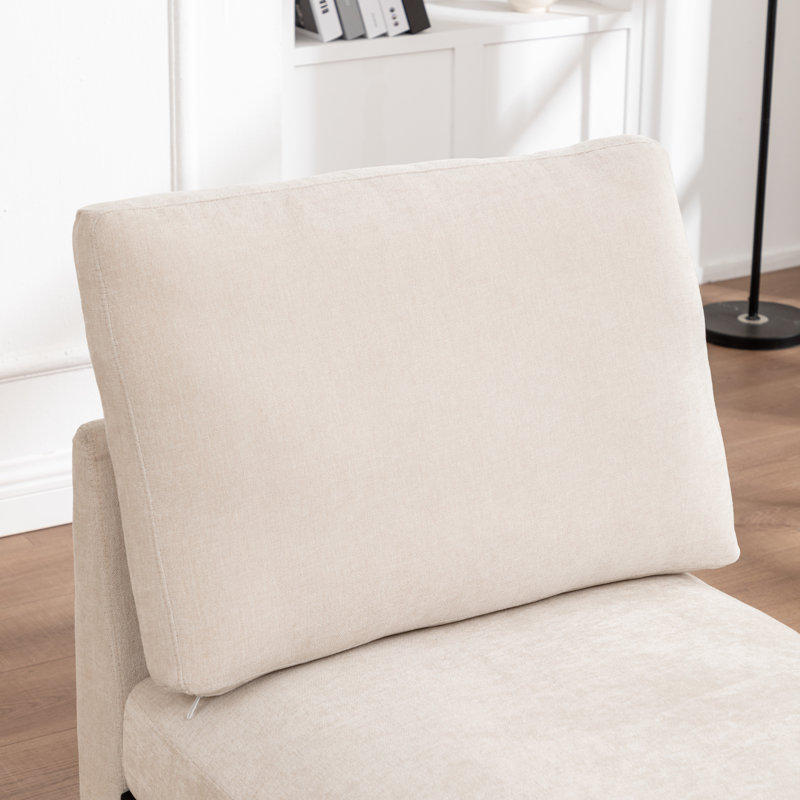 Canapé modulaire avec repose-pieds 4 pièces Wilroy, Beige