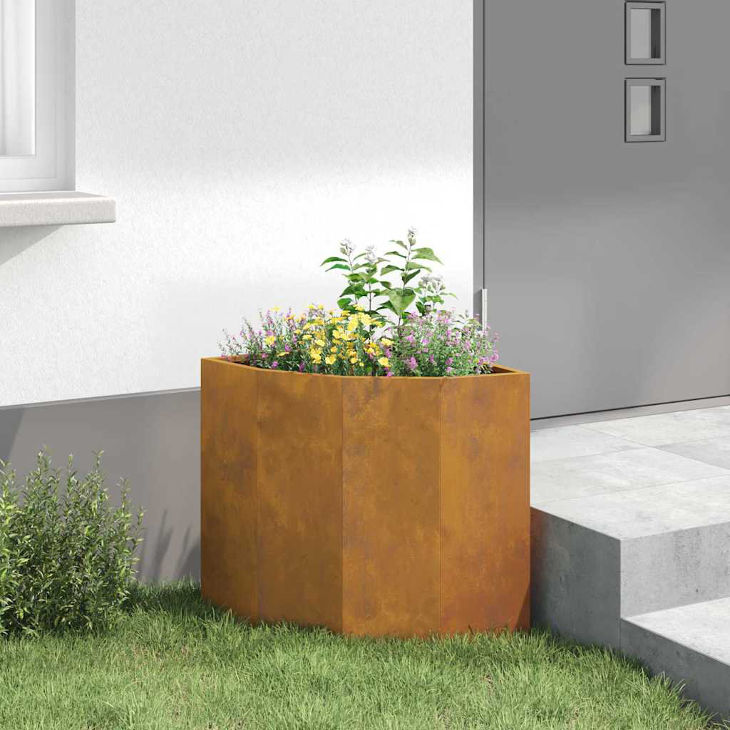 Corner Planter Rusty 60 X 60 X 50 Cm Weathering Steel