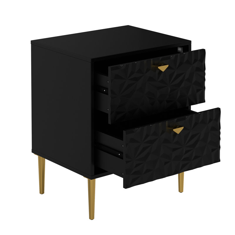 Baity 19.69'' W Nightstand, Black