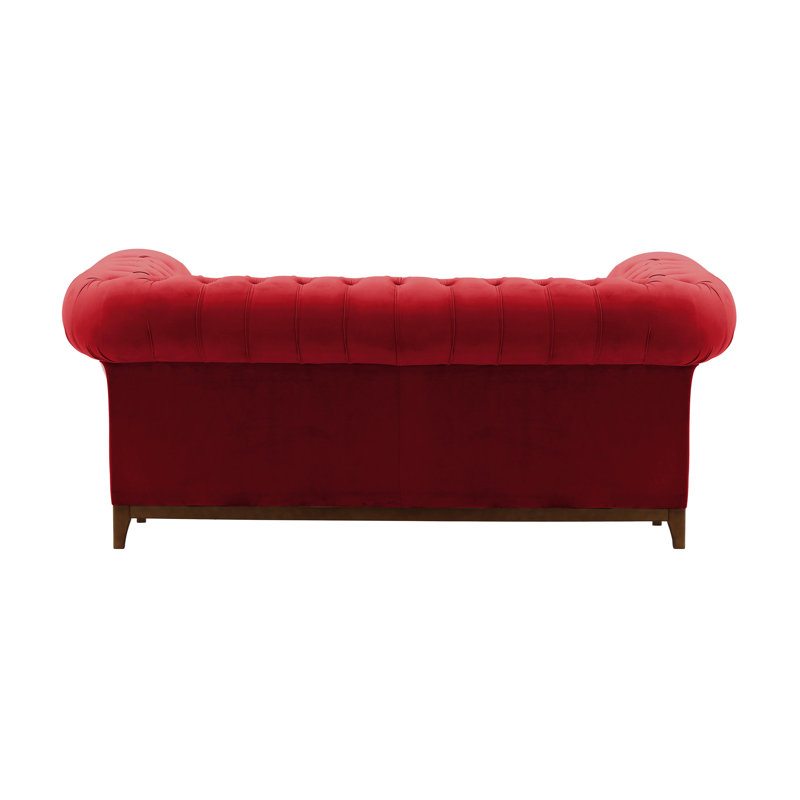 Fryar Velvet Sofa, 2, Red, Brown