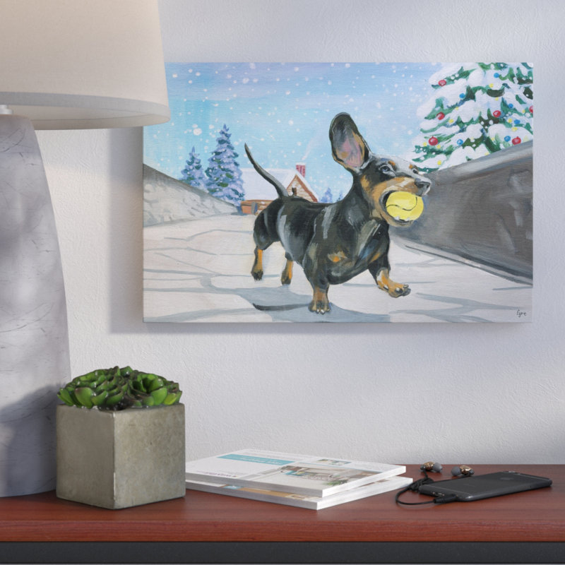 " Sporty Dachshund " by Eyre Tarney, 12” H x 18” W x 1.5” D