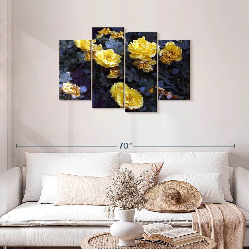 Bouquet de roses jaunes Harnek, H 27 po x l 43 po