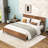 Wooden Platform Bed with Headboard-587496604-587496579