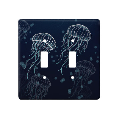 Navy Jellyfish Bloom Double Toggle Switchplate