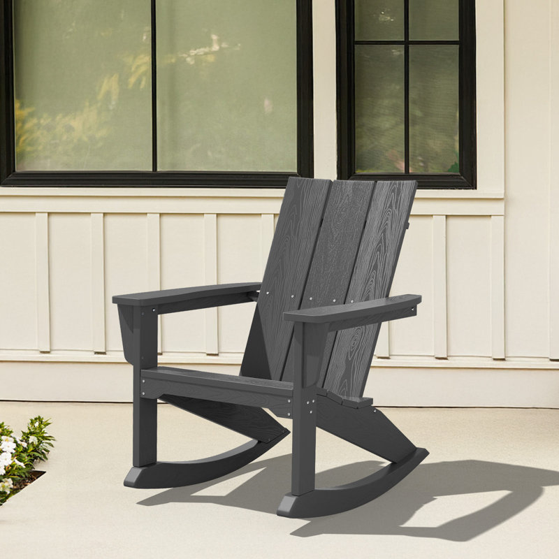Chaise Adirondack berçante en PEHD Wolak, Gris