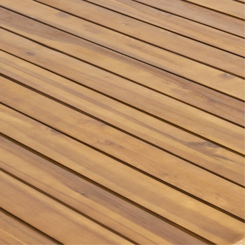 Table de salle à manger d'extérieur en bois massif de 69 po