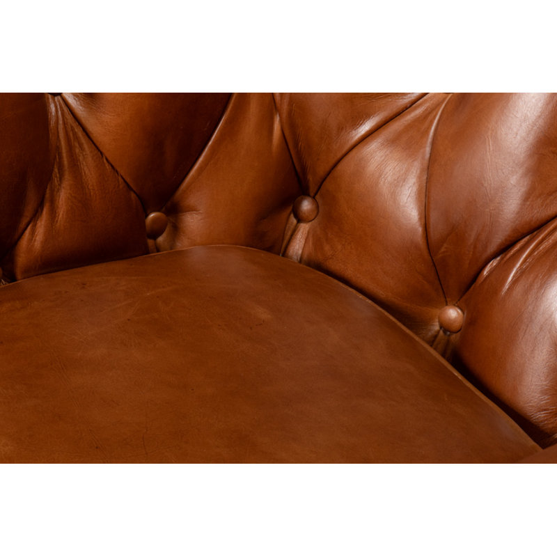 Coolidge Swivel Club Chair, Havana Brown Genuine Leather