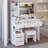 41" Large Size Left Drawer Desktop Vanity Table+Cushioned Stool, Extra Large Touch Control LED Mirror, 3-Color Switch, Multi Layer High Capacity Storage Fashionable Dresser, Suitable For Large Space-1881512361