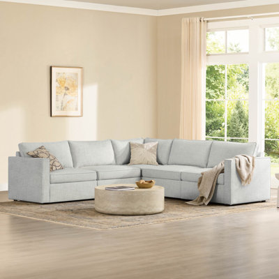 Hymes 109.84" 5-Seat L-Shape Modular Storage Sofa With Detachable Cushion, Sectional Couch