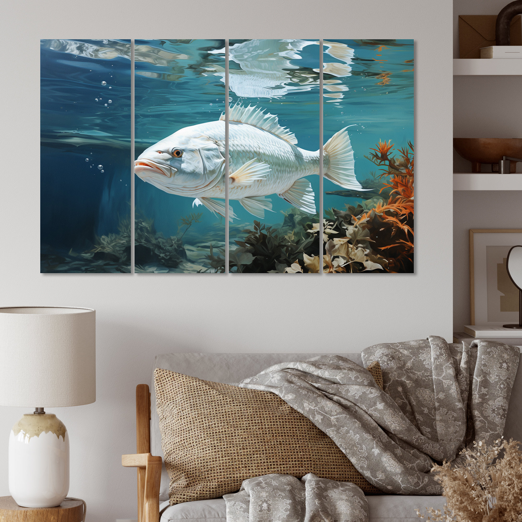 Dovecove Fishing Serenity Seas II - Animals Metal Wall Decor Set | Wayfair