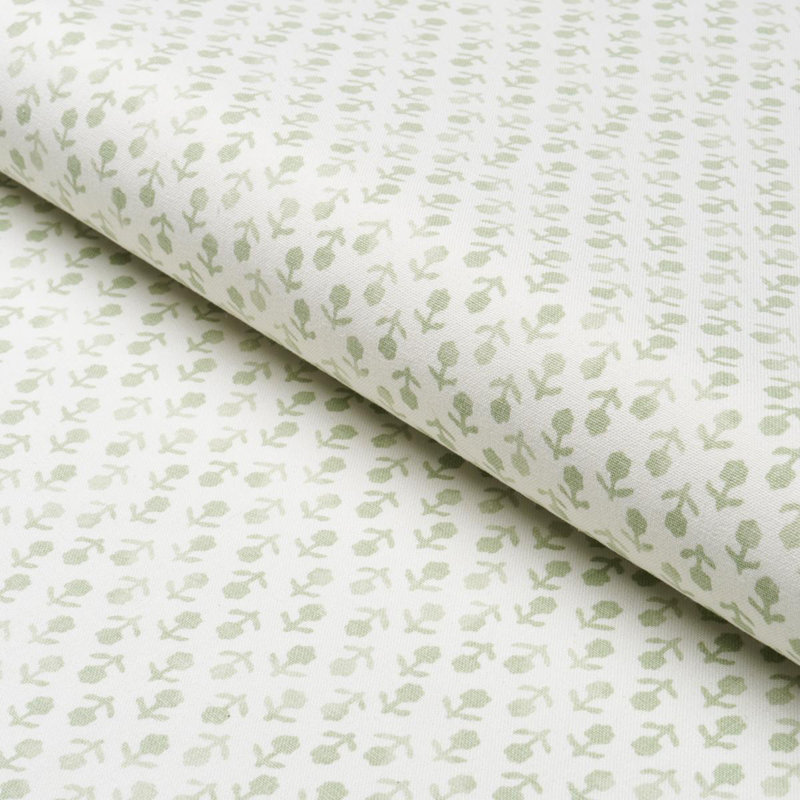 Tissu imprimé à la main Beatriz, Sauge