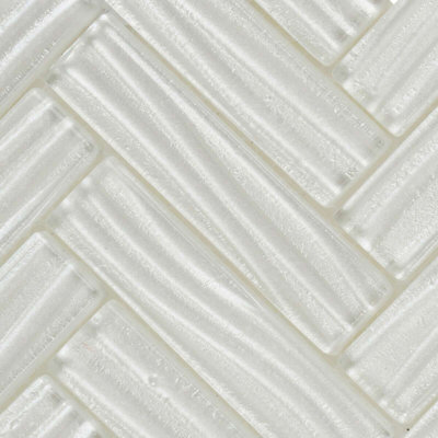 SAMPLE-Kanagawa II Smooth Glass Wavy Metallic Mosaic Tile