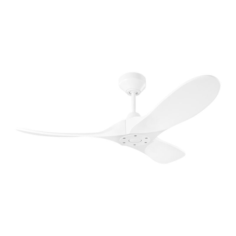 Maverick Smart 44 Indoor Ceiling Fan with Threaded Downrod, blades and Handheld Remote, Matte White, Matte White