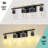 4-Light Modern Bathroom Vanity Light | Black And Gold Finish With Clear Glass Shades-1361519322-1364296625