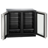 U-Line 36"W. 3000 Series 6.9 Cu. French Door Compact Refrigerator - Stainless Steel Frame with Glass