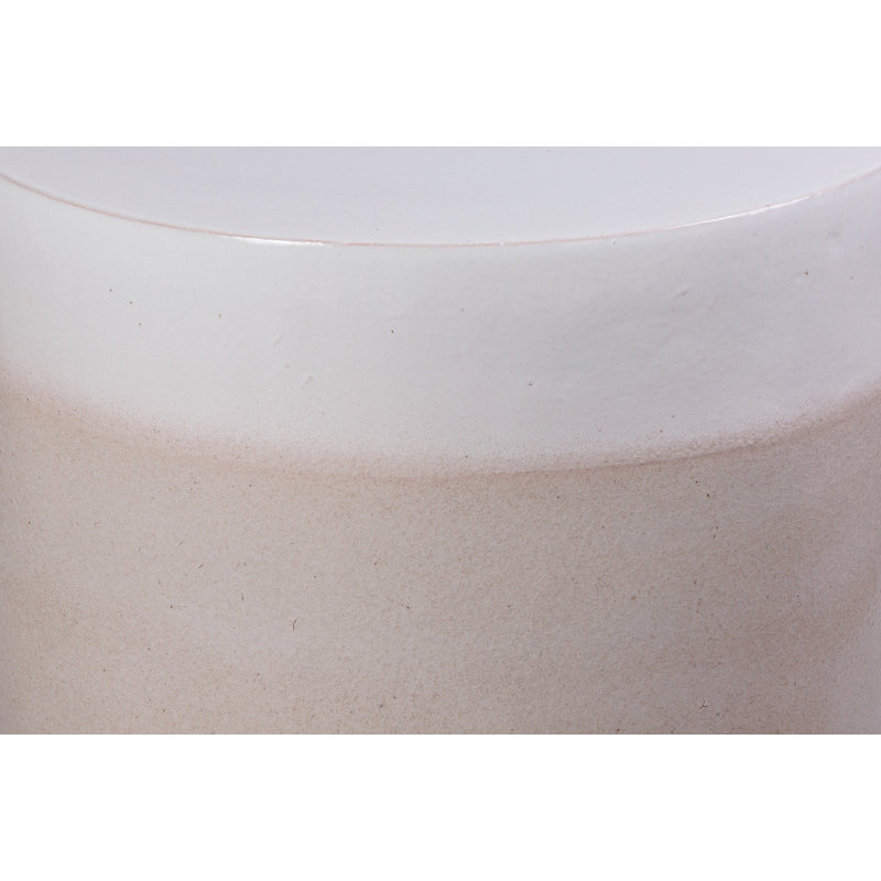 Harmony Outdoor Round Side Table, White/Sand Gloss