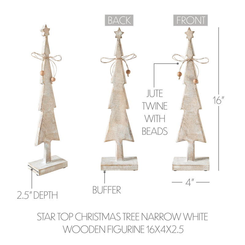 Figurine en bois festive, H 16 po x l 4 po x P 2,5 po