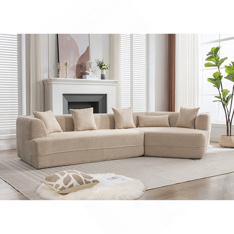 Canapé modulaire moderne minimaliste avec revêtement sophistiqué et combinaisons polyvalentes