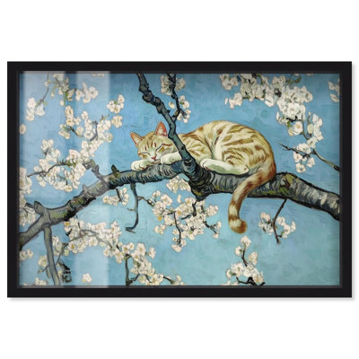 «Autumn Blossom Kitten Shadowbox», reproduction d'art moderne par Art Remedy