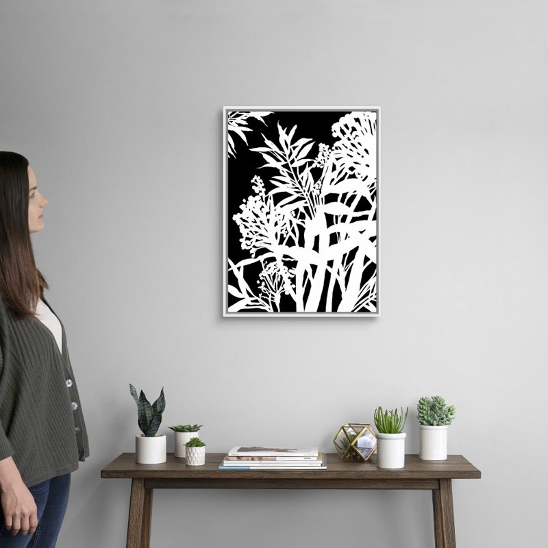 Reproduction d’art sur toile monochrome, H 26 po x l 20 po x P 1,75 po, Cadre blanc