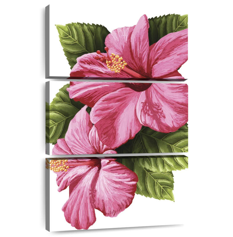 Vivid Pink Hibiscus, 45" H x 28" W