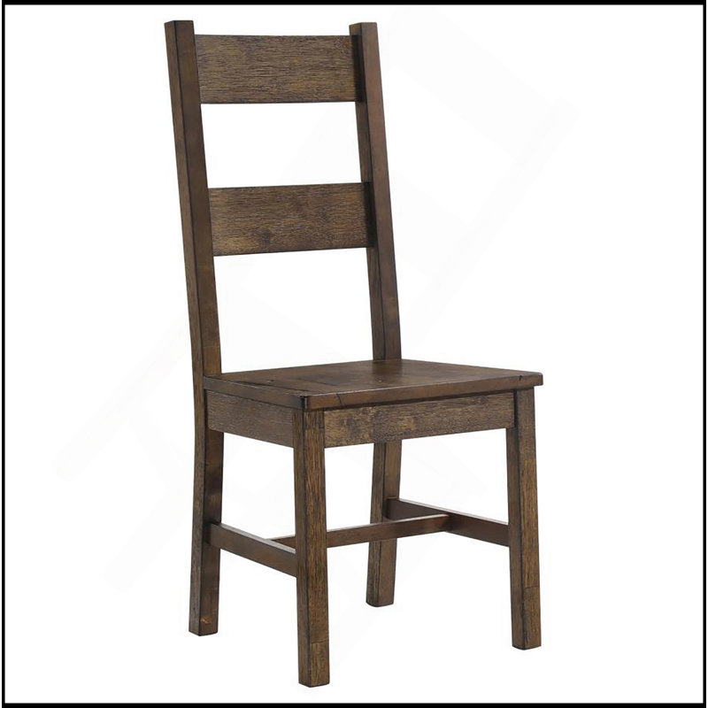 Ensemble de 2 chaises rustiques à dossier en échelle brun doré rustique