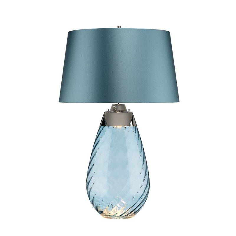 Lampe de table Lena, Bleu, Bleu, H 29 po x l 18 po x P 18 po
