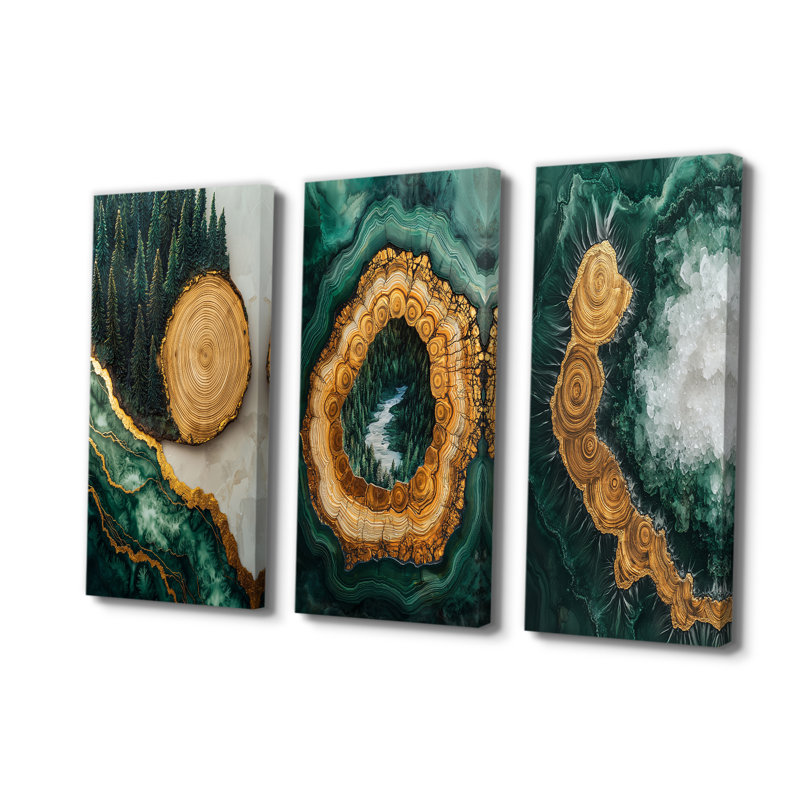 «Bold Forest Landscape Path Of The Emerald River II - Forest Wall Decor Collection», Toile tendue, H 28 po x l 36 po
