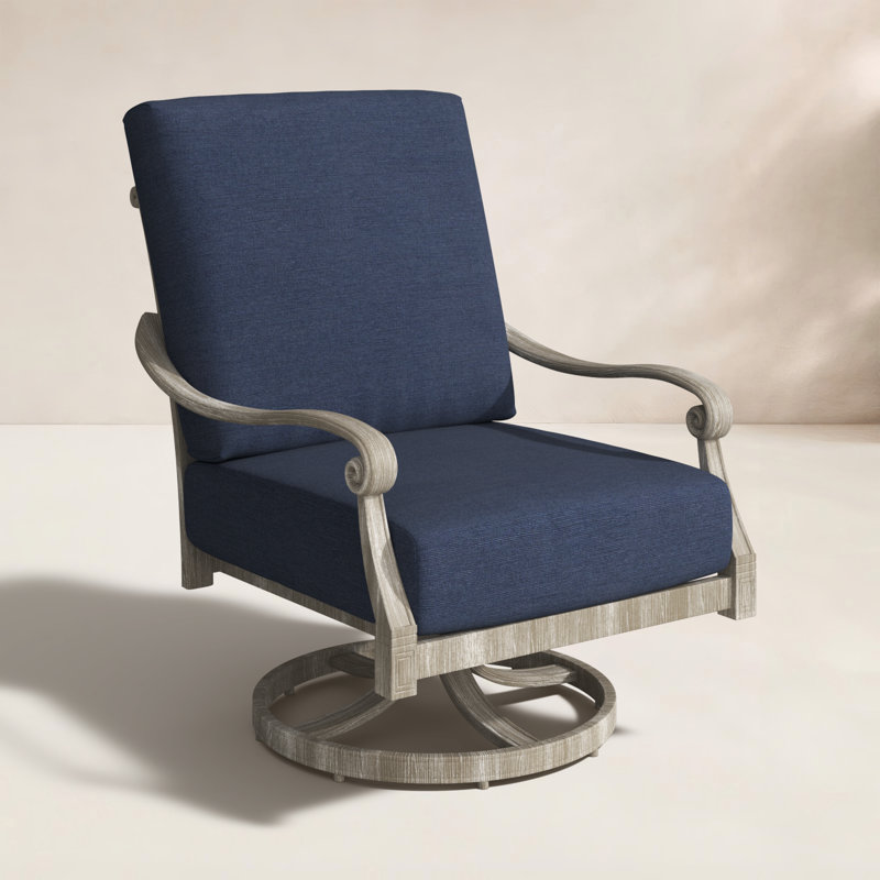 Wiltshire Outdoor Rocker Chair, Spectrum Indigo Sunbrella® Plainweave, Weathered White