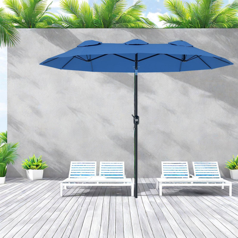 Large Patio Umbrellas, Steel Polyester Adjustable Modern Patio Shade