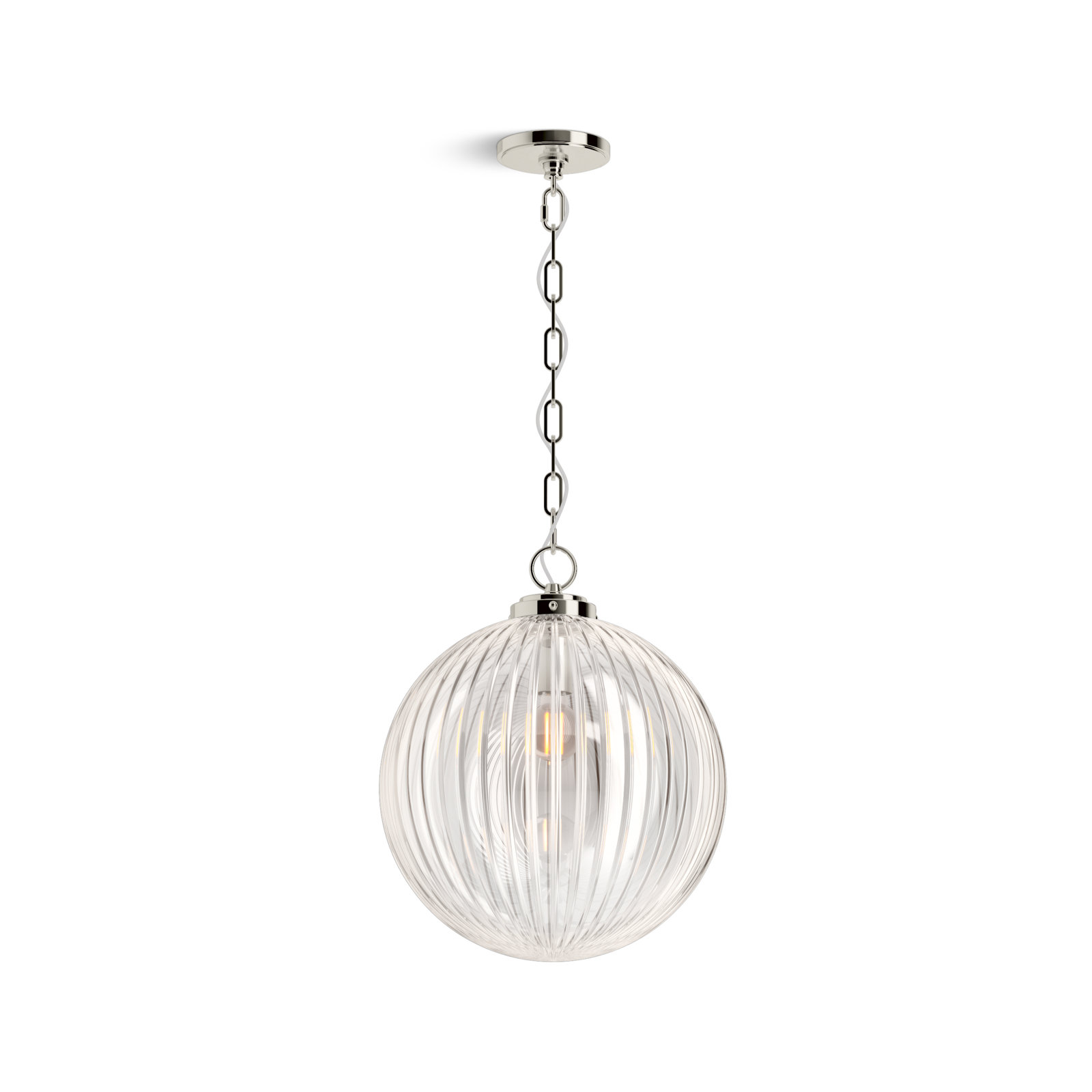 Embra Single Light Pendant, Polished Nickel