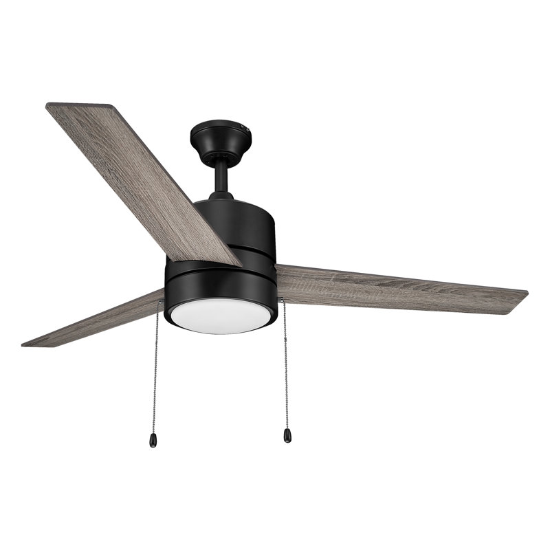 Dulac 52'' Ceiling Fan with LED Lights, Walnut/Oak