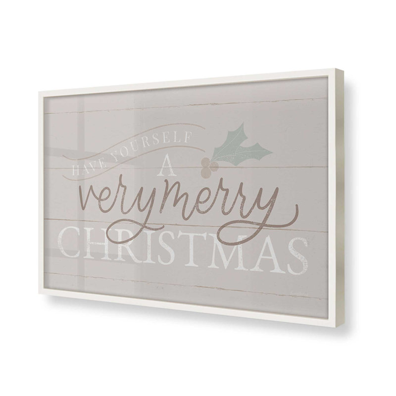 «Warm Holiday Wishes Print», Cadre simple blanc opaque, H 12 po x l 15 po x P 1,25 po