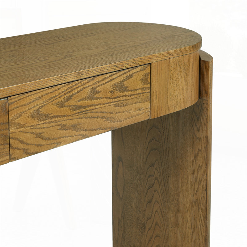 Console en bois naturel avec motif cannelé, Pinède
