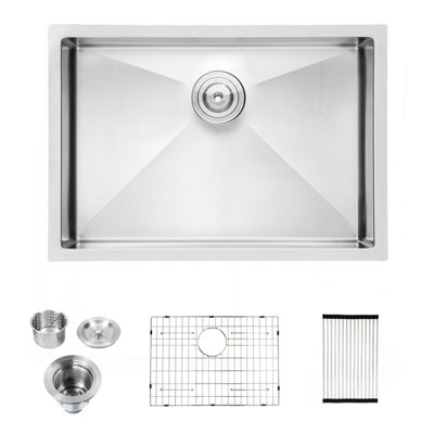 Évier de cuisine encastrable 26 po - Évier de cuisine encastrable 26 po x 18 po x 10 po en acier inoxydable encastrable 16 pouces de profondeur