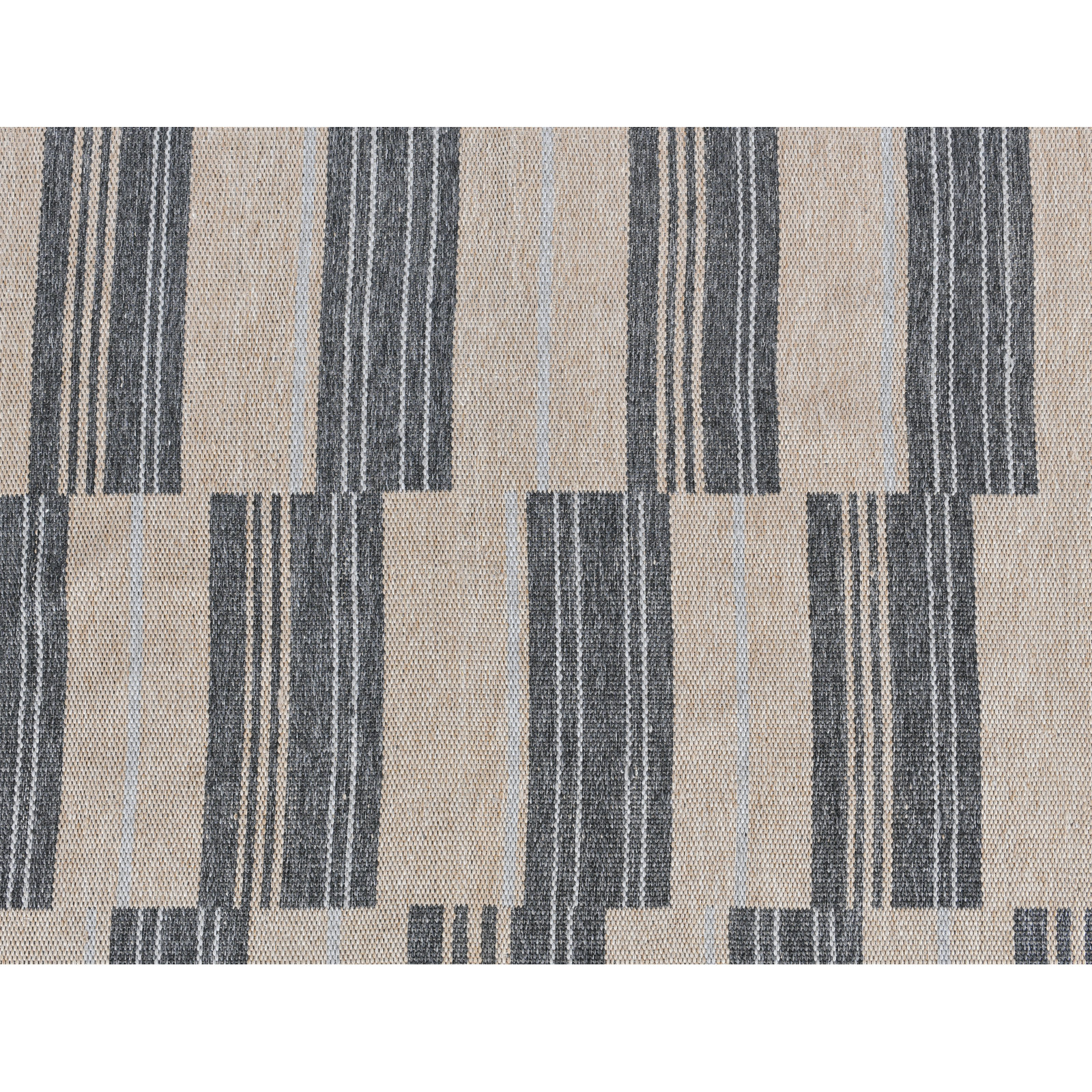 Cindy Charcoal Hand-Woven Striped Outdoor Rug, Rectangle 8' x 10'