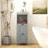 Armoire de rangement étroite pour salle de bain, armoire autoportante avec 2 tiroirs amovibles