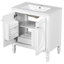 Meuble-lavabo de 30 po avec lavabo, saveur rétro, tablette blanche, lavabo ajustable en céramique, bois véritable et rangement abondant, fabrication solide
