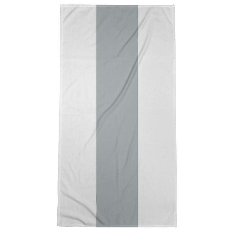 Beach Towel, White/Light Gray