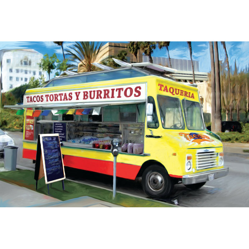Food Truck - Wrapped Canvas Print, 30cm H x 46cm W x 3.8cm D